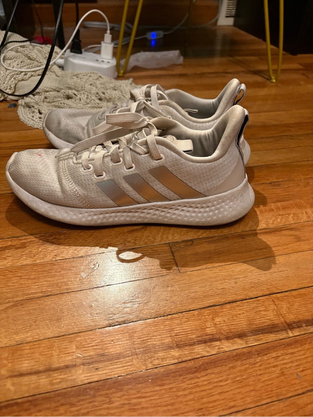 adidas Cream and White Casual Running Shoes